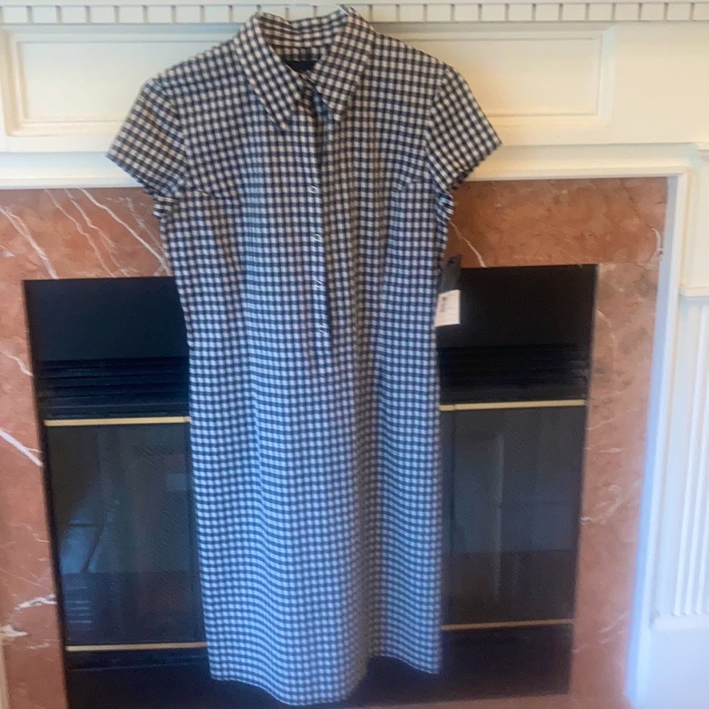 Kicky Little Black/White Check Short Sleeve Dress